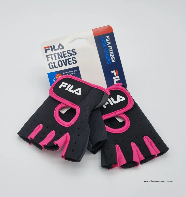 Guantes para Fitness Ajustables, Fila Color Negro con Rosa, Talla S/M, Original