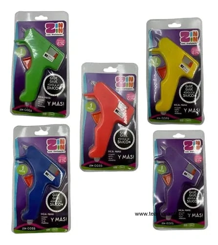 PISTOLA DE SILICÓN DELGADO, MARCA ZIN ZIN, VARIOS COLORES