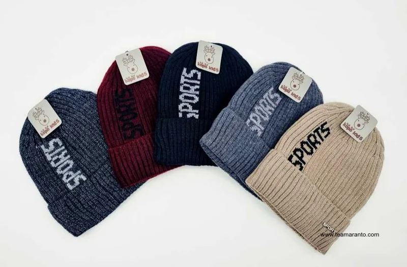 Gorro Beanie Sports Bordado Afelpado Interior, Varios Colores, Kopo Kids
