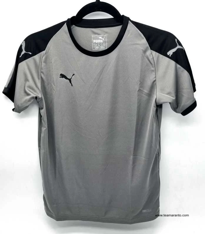 Playera Deportiva Juvenil Puma Liga Jersey JR, Color Gris con Negro, Talla L, Original