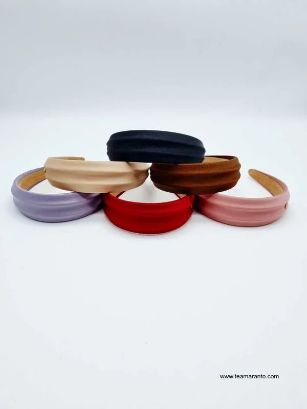 Diadema Lisa Satinada Con Relieve, Varios Colores