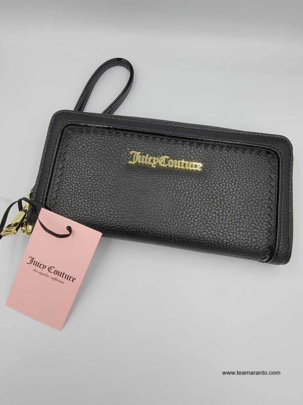 CARTERA JUICY COUTURE COLOR NEGRA CON DETALLES DE CHAROL Te Amaranto