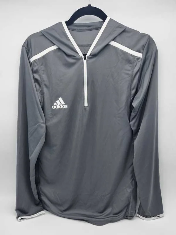 Sudadera Ligera Medio Cierre con Capucha Adidas, Color Gris, Talla S, Original