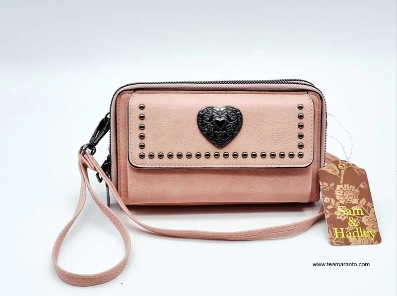 Cartera Crossbody Sam & Hadley con Correa Retirable, Original, Color Rosa
