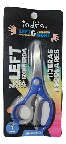 Tijera Escolar Para Zurdos, Marca Indra