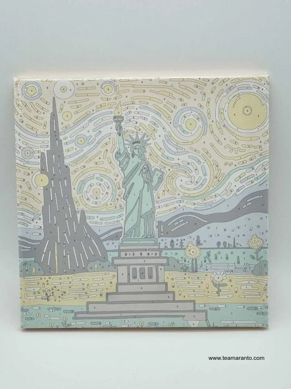 Cuadro para Pintar por Números, Tamaño Mediano 25 cm x 25 cm, Incluye Pincel y Pinturas
