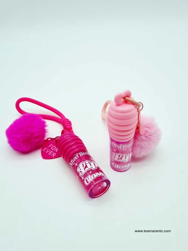 Lip Gloss Muxi Beauty con Muñequera y Pompón